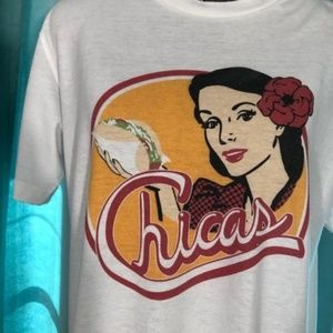 CANVAS Tee T Shirt Chicas Taco Graphic Oversize M